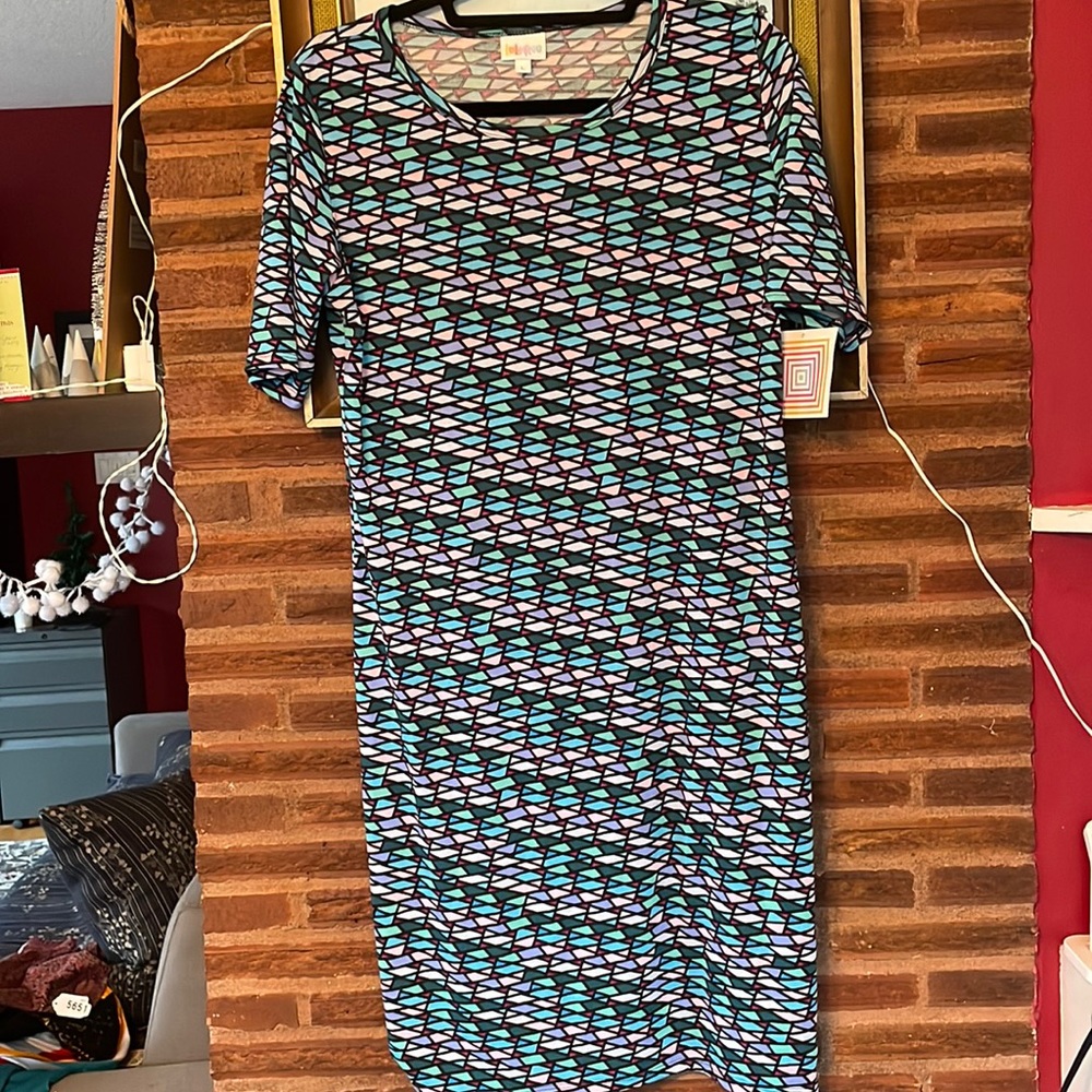Lularoe Julia Dress NWT Cute Geometric Pattern
